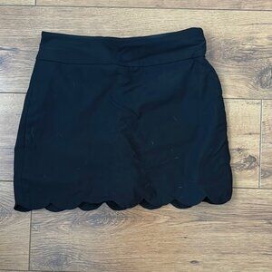 Black Scalloped Hem Skort